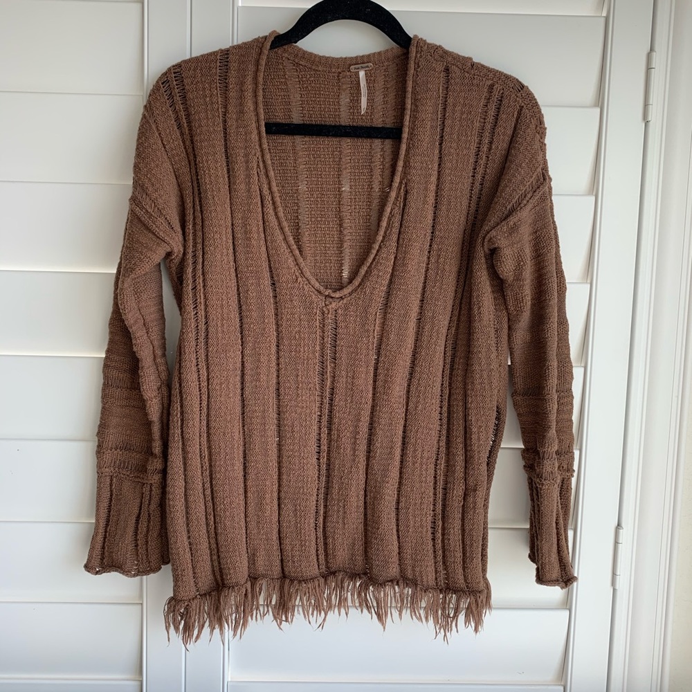 Free People Distressed Sweater